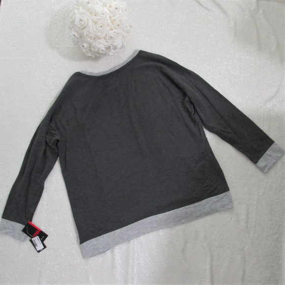 NWT Macys PEACE Bling Rhinestone Sweatshirt Top 1X - Picture 5 of 7